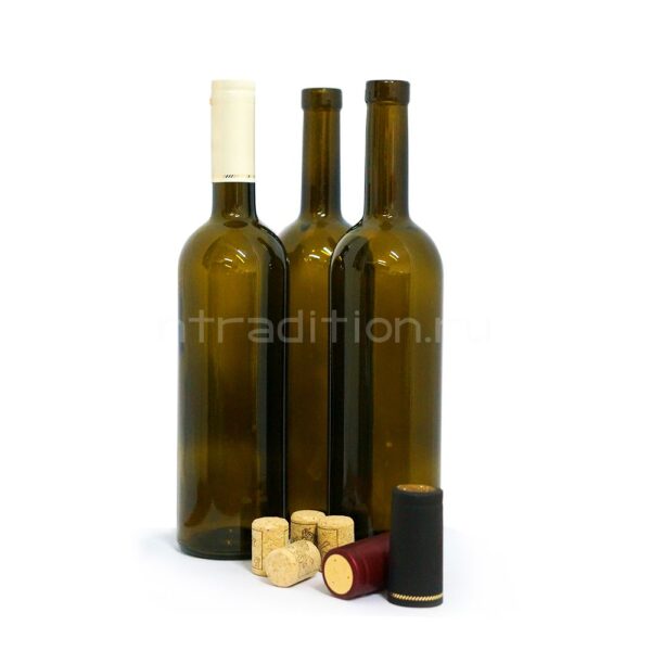 Винная бутылка Бордо (цвет оливковый) 0,75 л.